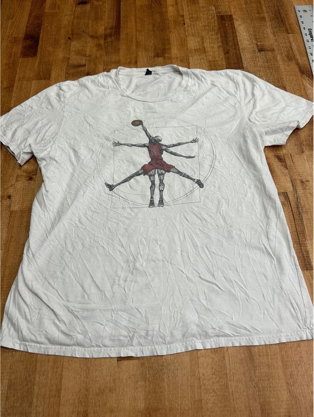 Michael jordan Lightweight White Graphic T-Shirt with Basketball Skeleton Design